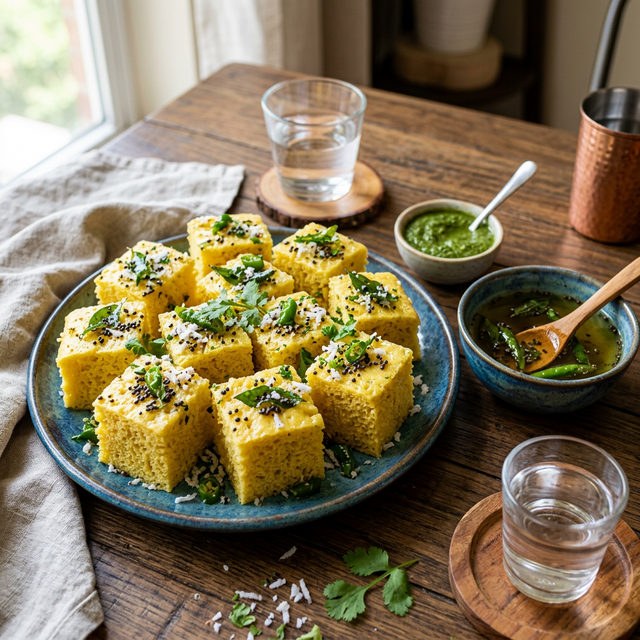 Fresh Khandvi and Dhokla